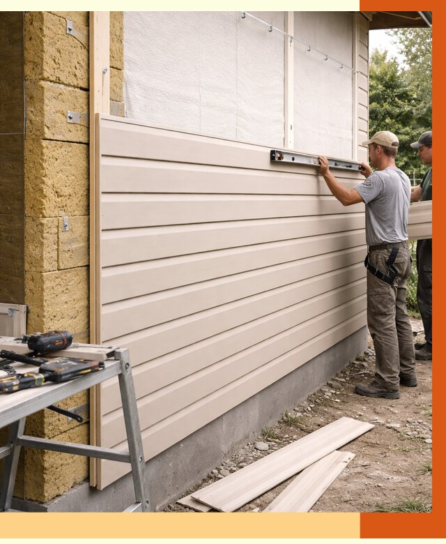 Монтаж сайдинга после утепления в Старой Руссе от 1885 руб. — обшивка и облицовка | ТепломастерСрс